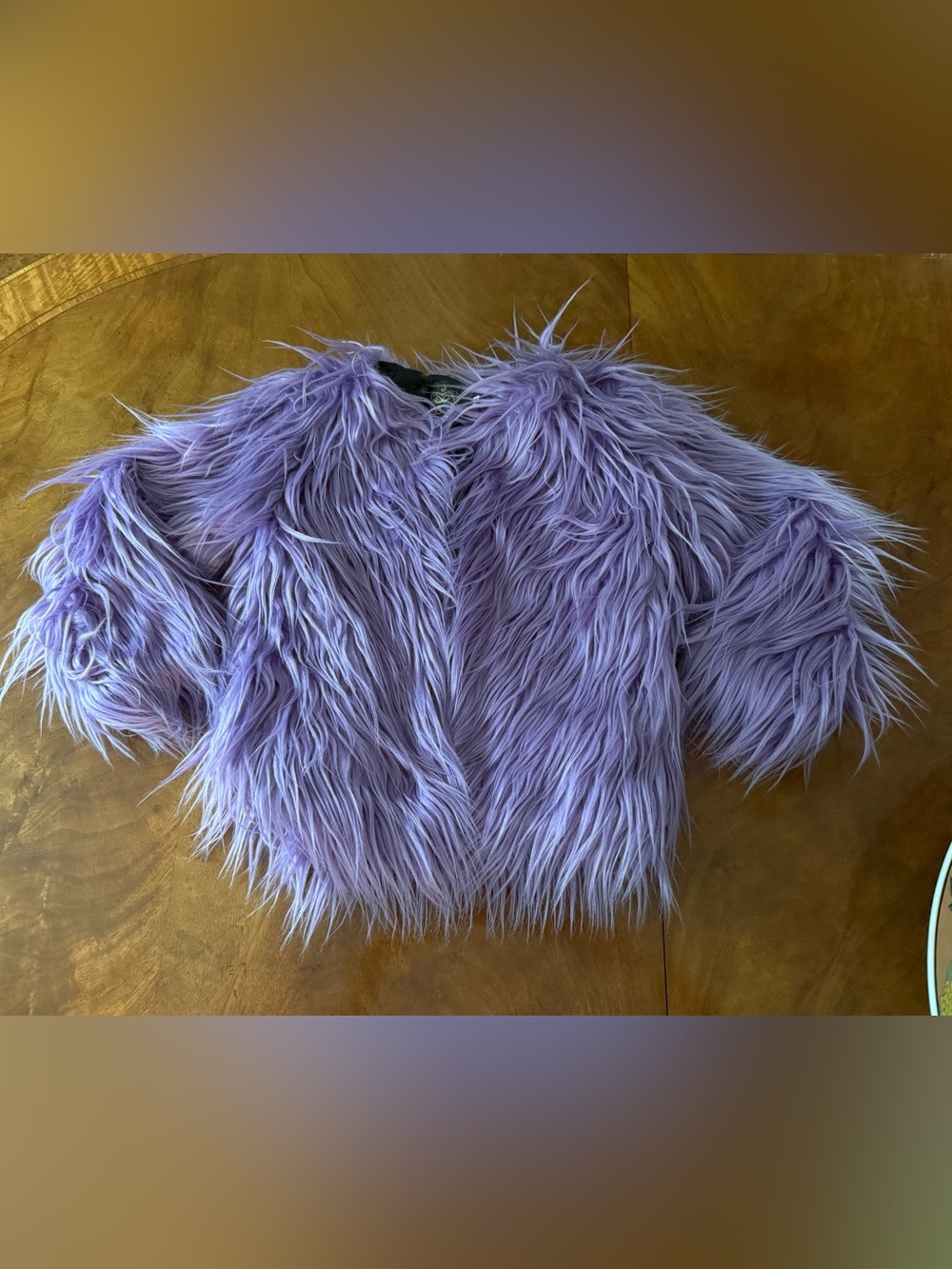 Girls' Faux Fur Purple Lavender Haze Halloween Kids Coat